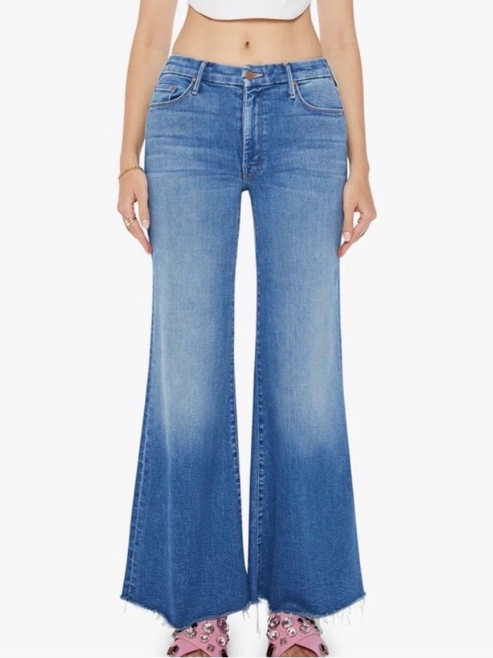 Mother The Roller Fray Work Hard Play Hard Jeans